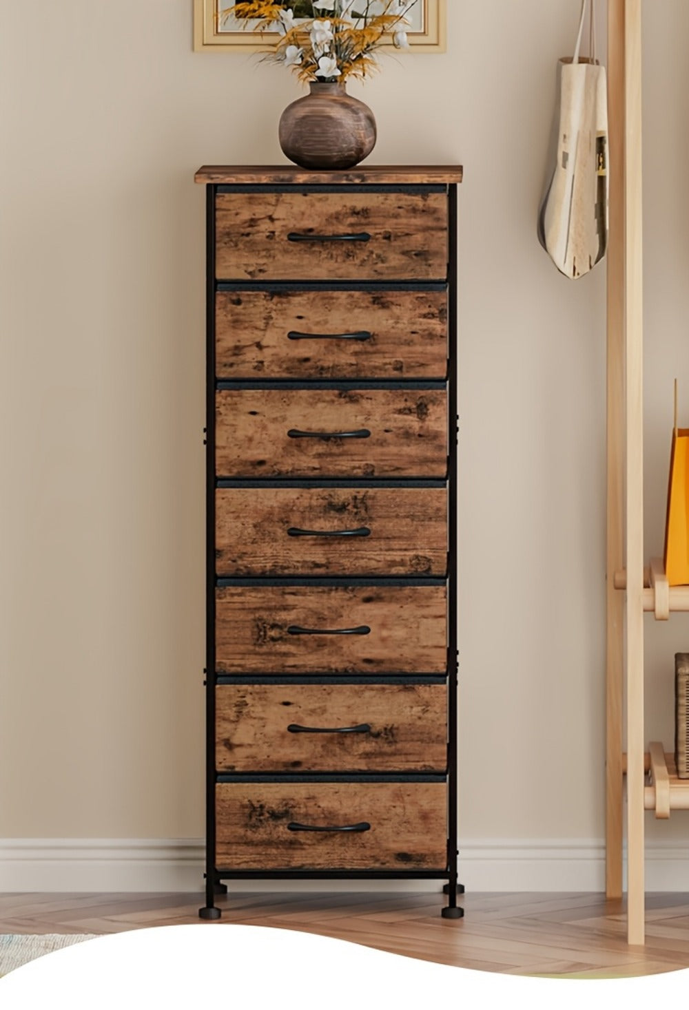 7-Drawer Tall Dresser, Bedroom Drawer Chest for Organized Everyday Storage detail image - detail view 15