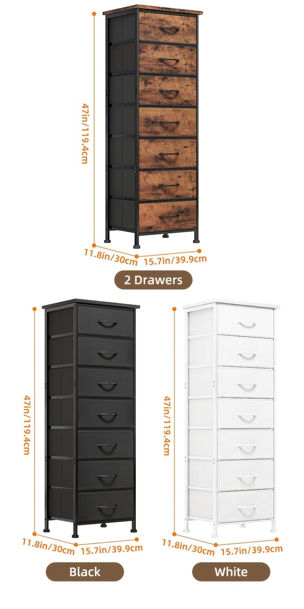 7-Drawer Tall Dresser, Bedroom Drawer Chest for Organized Everyday Storage detail image - detail view 17