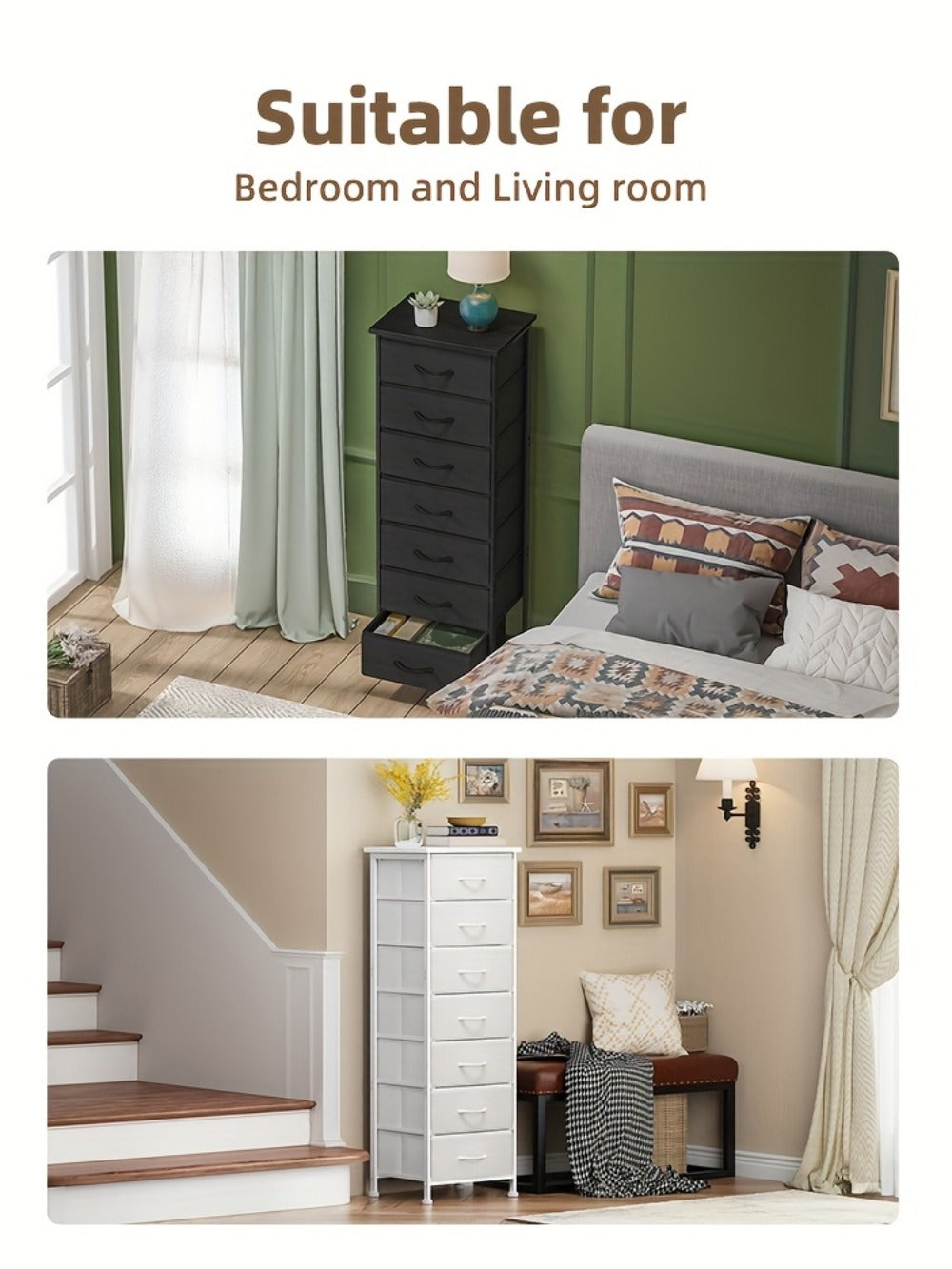 7-Drawer Tall Dresser, Bedroom Drawer Chest for Organized Everyday Storage detail image - detail view 21