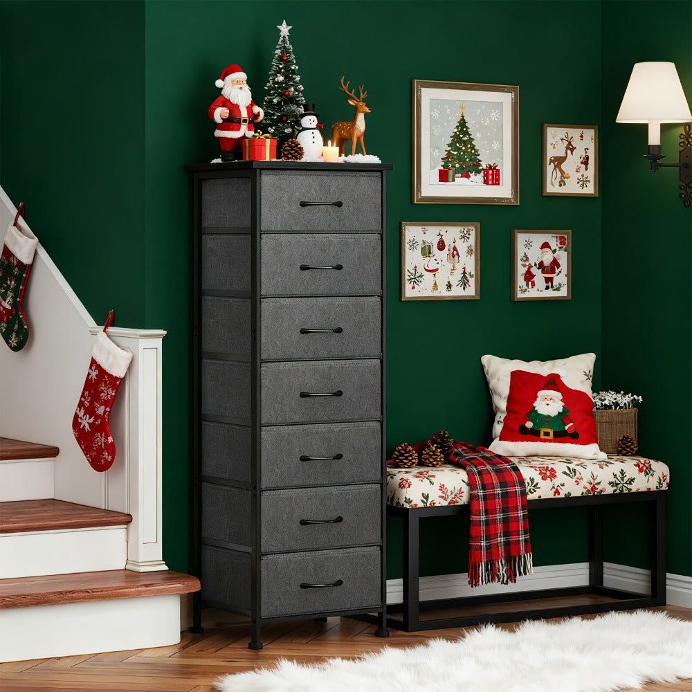 7-Drawer Tall Dresser, Bedroom Drawer Chest for Organized Everyday Storage detail image - detail view 3