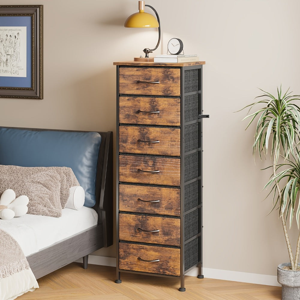 7-Drawer Tall Dresser, Bedroom Drawer Chest for Organized Everyday Storage detail image - detail view 5