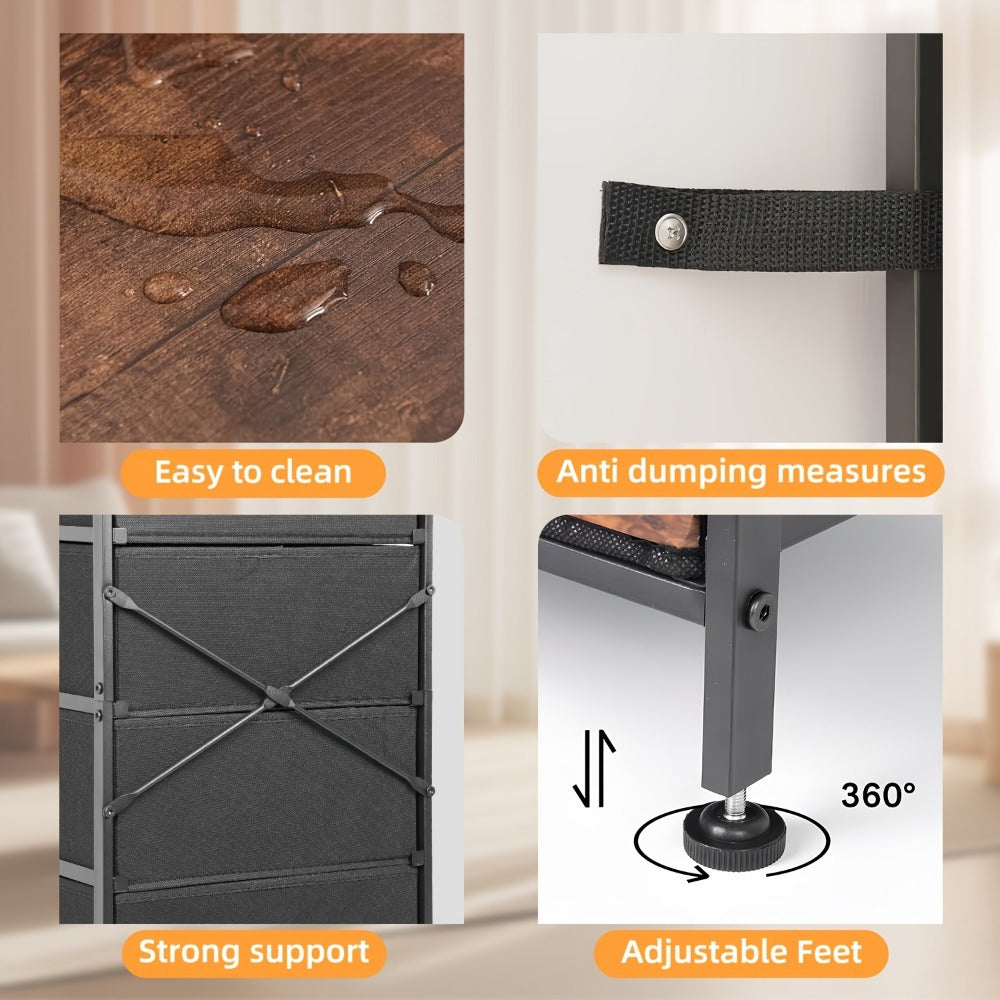 7-Drawer Tall Dresser, Bedroom Drawer Chest for Organized Everyday Storage detail image - detail view 9