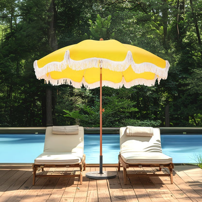 7-Foot Outdoor Umbrella with Carry Bag and UV Protection for Patio detail image - detail view 10