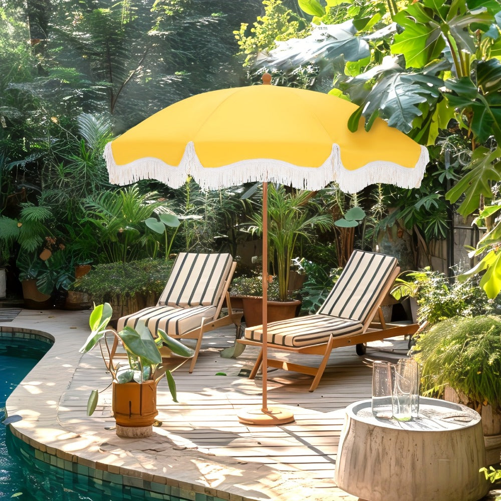7-Foot Outdoor Umbrella with Carry Bag and UV Protection for Patio detail image - detail view 11
