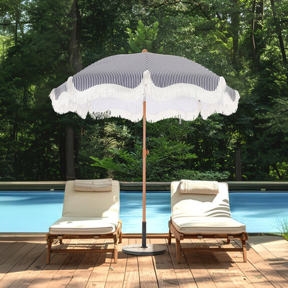 7-Foot Outdoor Umbrella with Carry Bag and UV Protection for Patio detail image - detail view 12