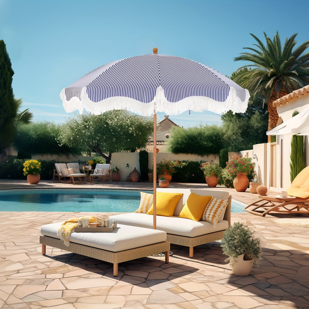 7-Foot Outdoor Umbrella with Carry Bag and UV Protection for Patio detail image - detail view 13