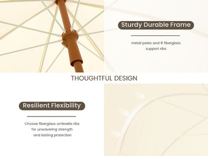 7-Foot Outdoor Umbrella with Carry Bag and UV Protection for Patio detail image - detail view 18