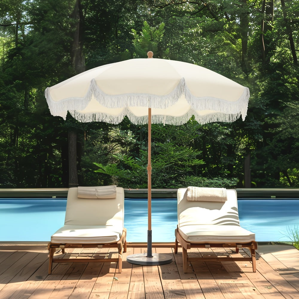 7-Foot Outdoor Umbrella with Carry Bag and UV Protection for Patio detail image