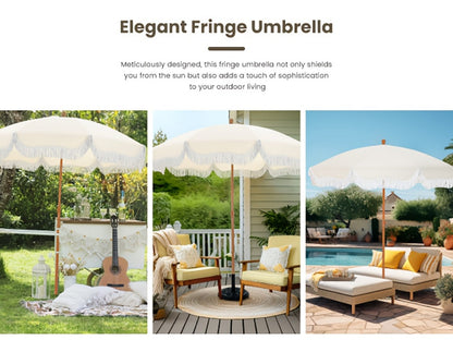 7-Foot Outdoor Umbrella with Carry Bag and UV Protection for Patio detail image - detail view 21