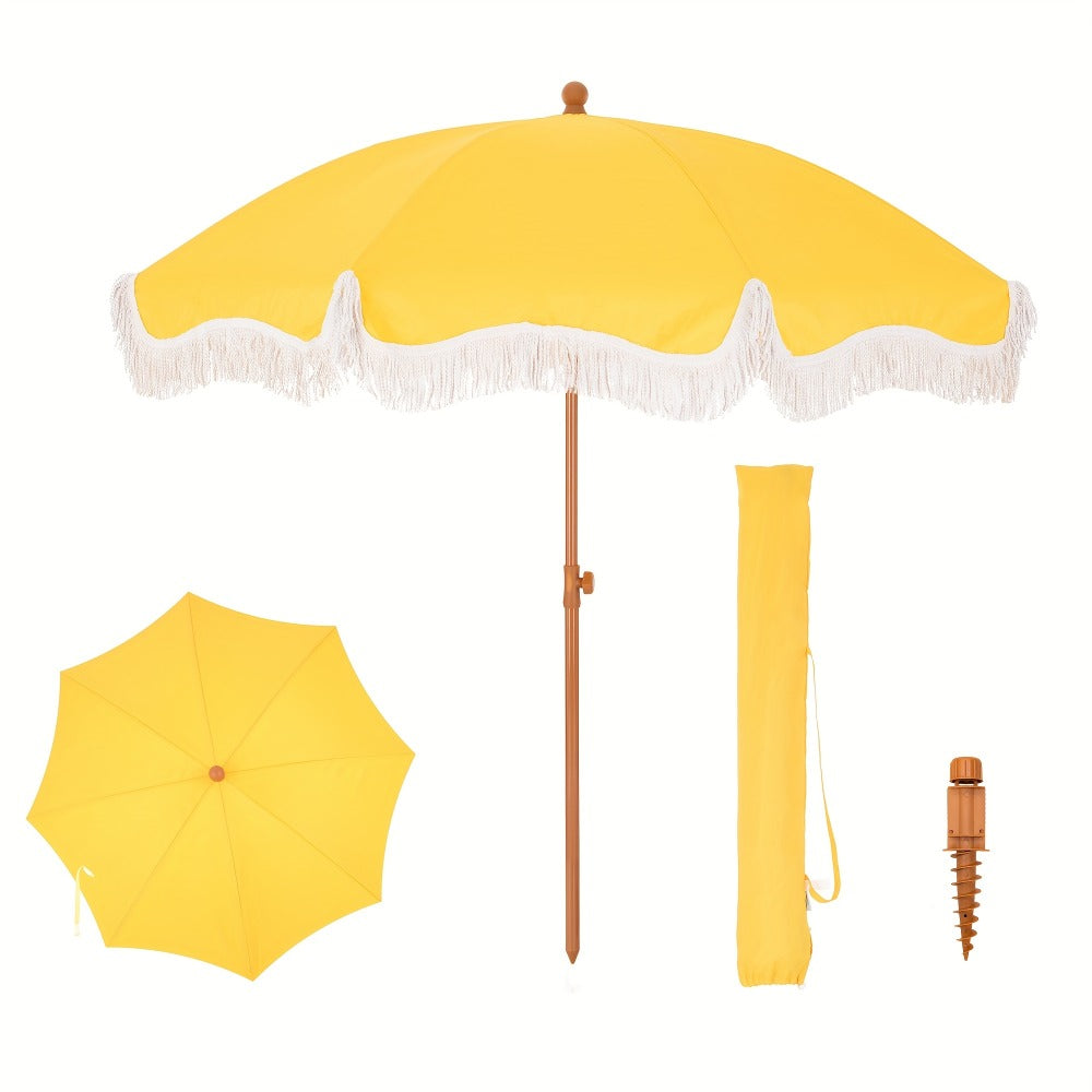 7-Foot Outdoor Umbrella with Carry Bag and UV Protection for Patio detail image - detail view 5