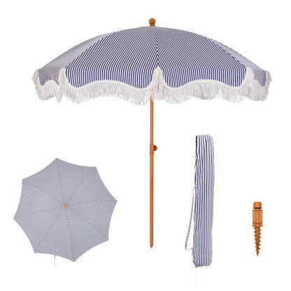 7-Foot Outdoor Umbrella with Carry Bag and UV Protection for Patio detail image - detail view 9