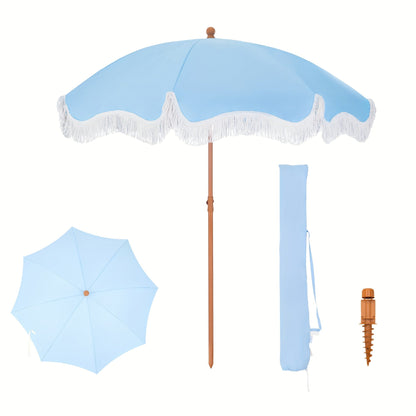 Outdoor Umbrella shown in the Light Blue option