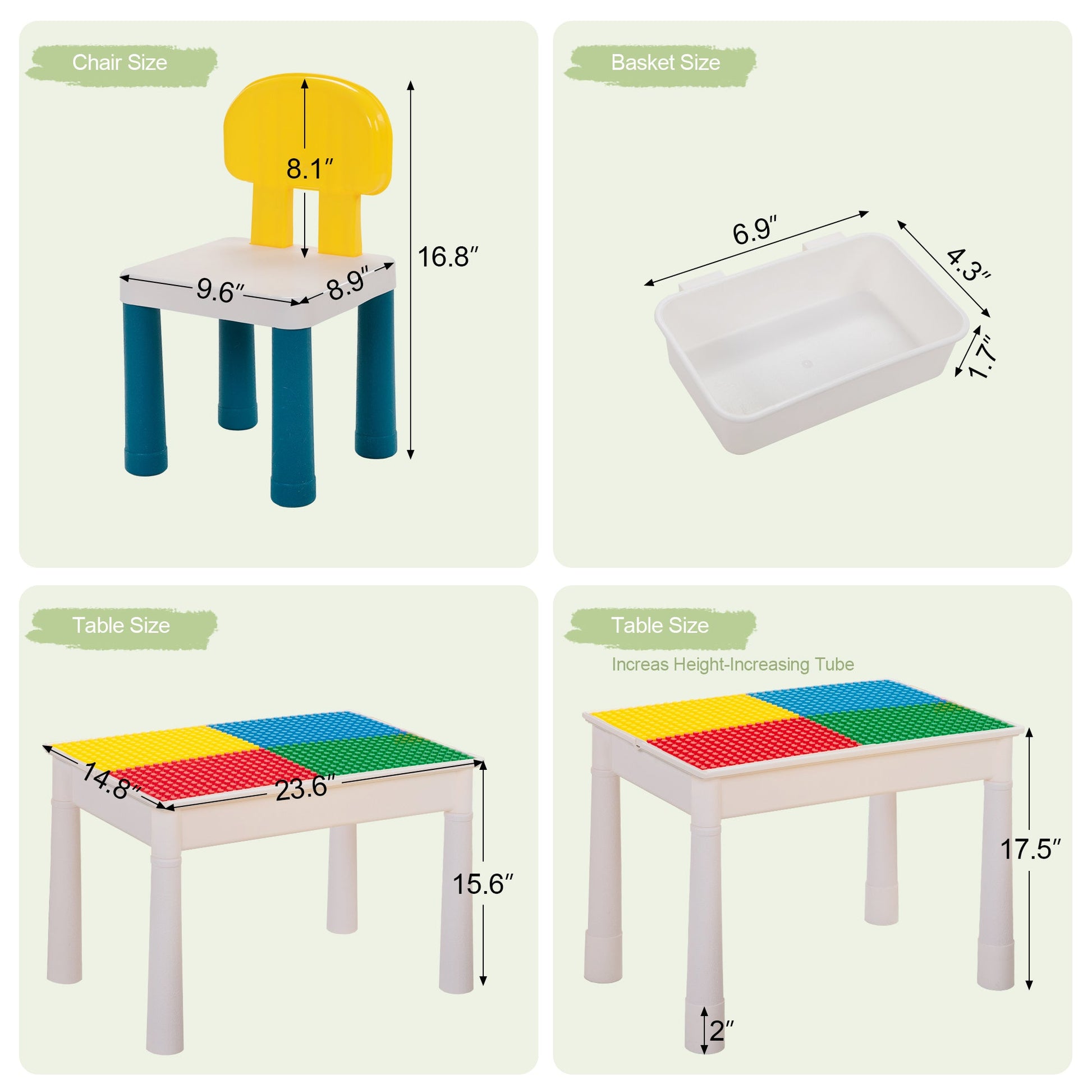 7-in-1 Kids Activity Table Set with Two Chairs Included for Kids' Room detail image