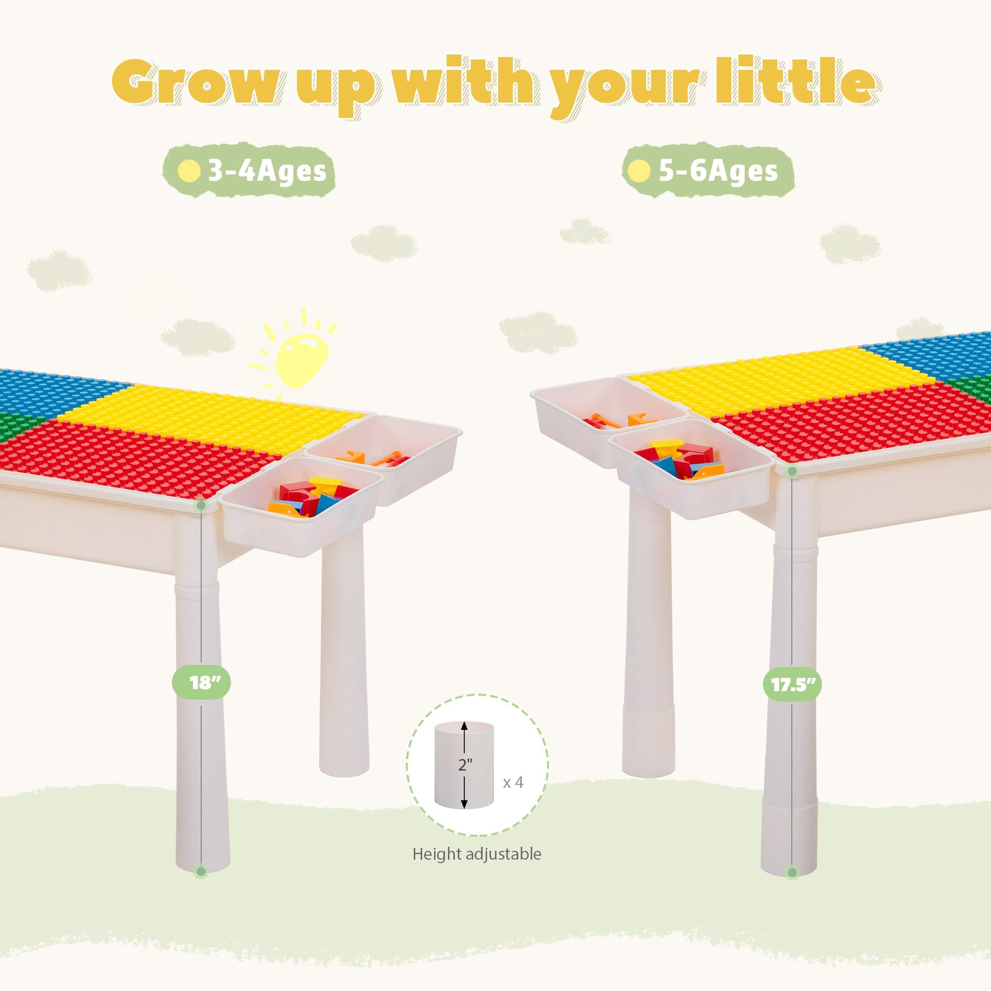 7-in-1 Kids Activity Table Set with Two Chairs Included for Kids' Room detail image - detail view 4