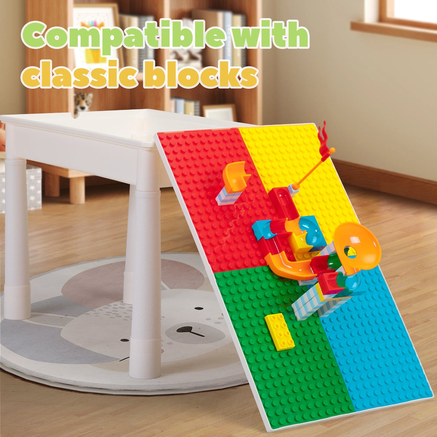 7-in-1 Kids Activity Table Set with Two Chairs Included for Kids' Room detail image - detail view 5