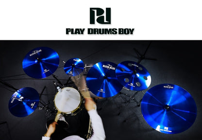 7-Piece Alloy Cymbal Set in Blue, Red or Black for Drum Practice detail image - detail view 10