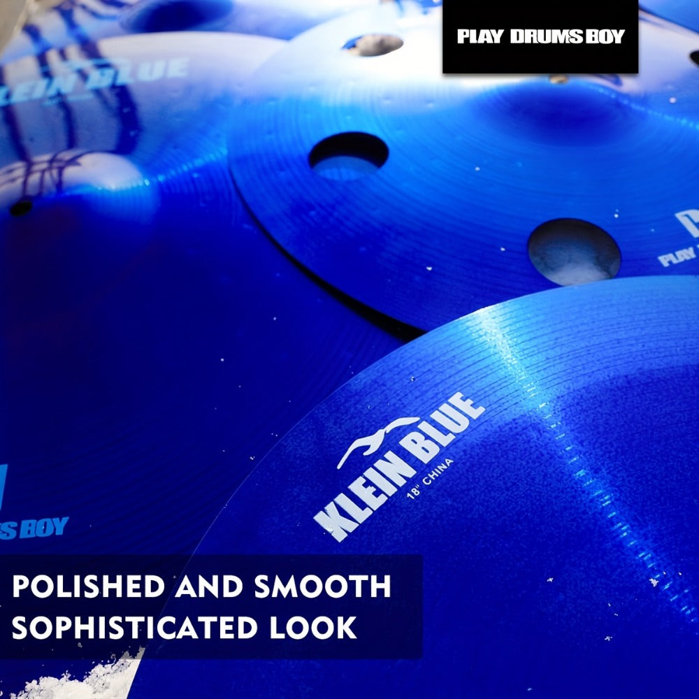7-Piece Alloy Cymbal Set in Blue, Red or Black for Drum Practice detail image - detail view 7