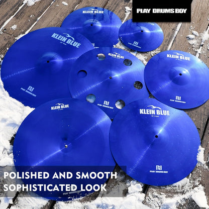 7-Piece Alloy Cymbal Set in Blue, Red or Black for Drum Practice detail image - detail view 9