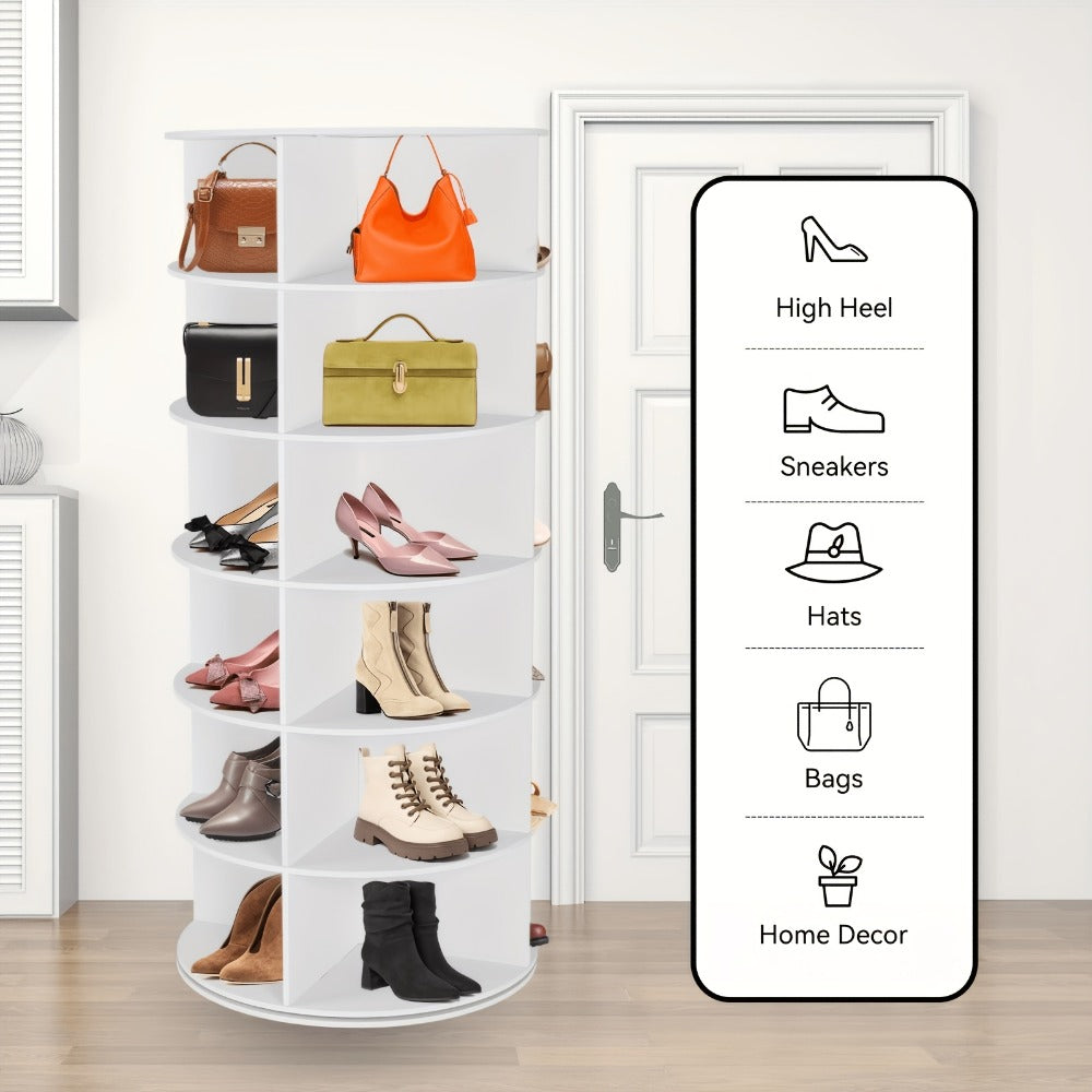 7-Tier 360° Rotating Shoe Rack with 360° Swivel for Organized Everyday Storage in Entryway detail image