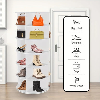 7-Tier 360° Rotating Shoe Rack with 360° Swivel for Organized Everyday Storage in Entryway detail image