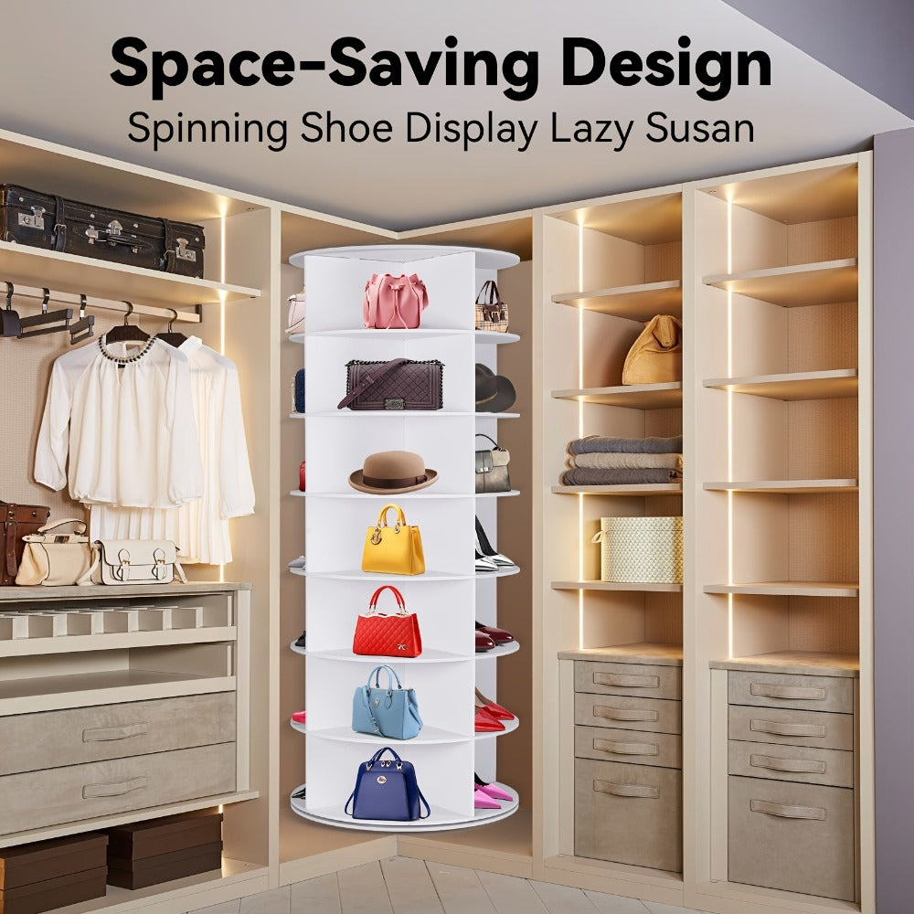 7-Tier 360° Rotating Shoe Rack with 360° Swivel for Organized Everyday Storage in Entryway detail image - detail view 4