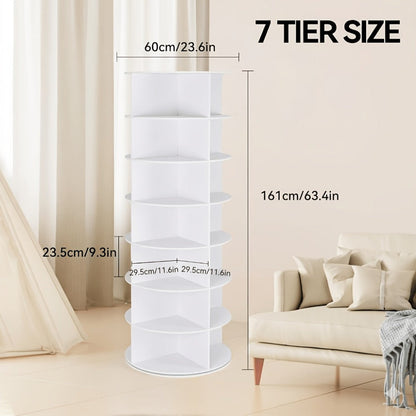 7-Tier 360° Rotating Shoe Rack with 360° Swivel for Organized Everyday Storage in Entryway detail image - detail view 5