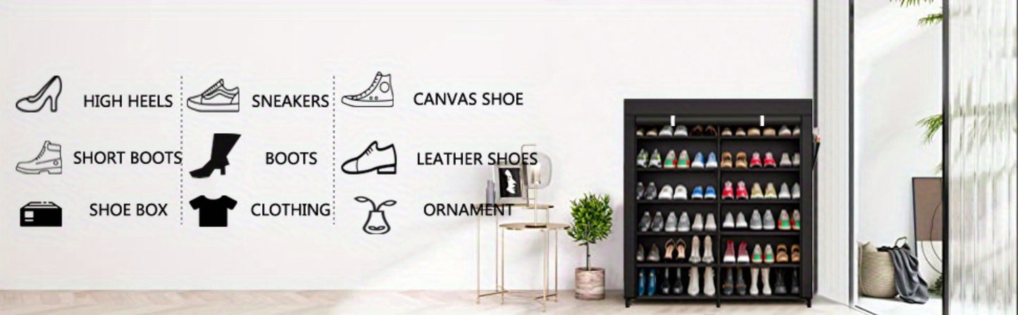 7-Tier Shoe Cabinet with Dustproof Cover and Tool-Free Assembly for Entryway detail image - detail view 12