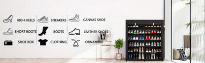 7-Tier Shoe Cabinet with Dustproof Cover and Tool-Free Assembly for Entryway detail image - detail view 12