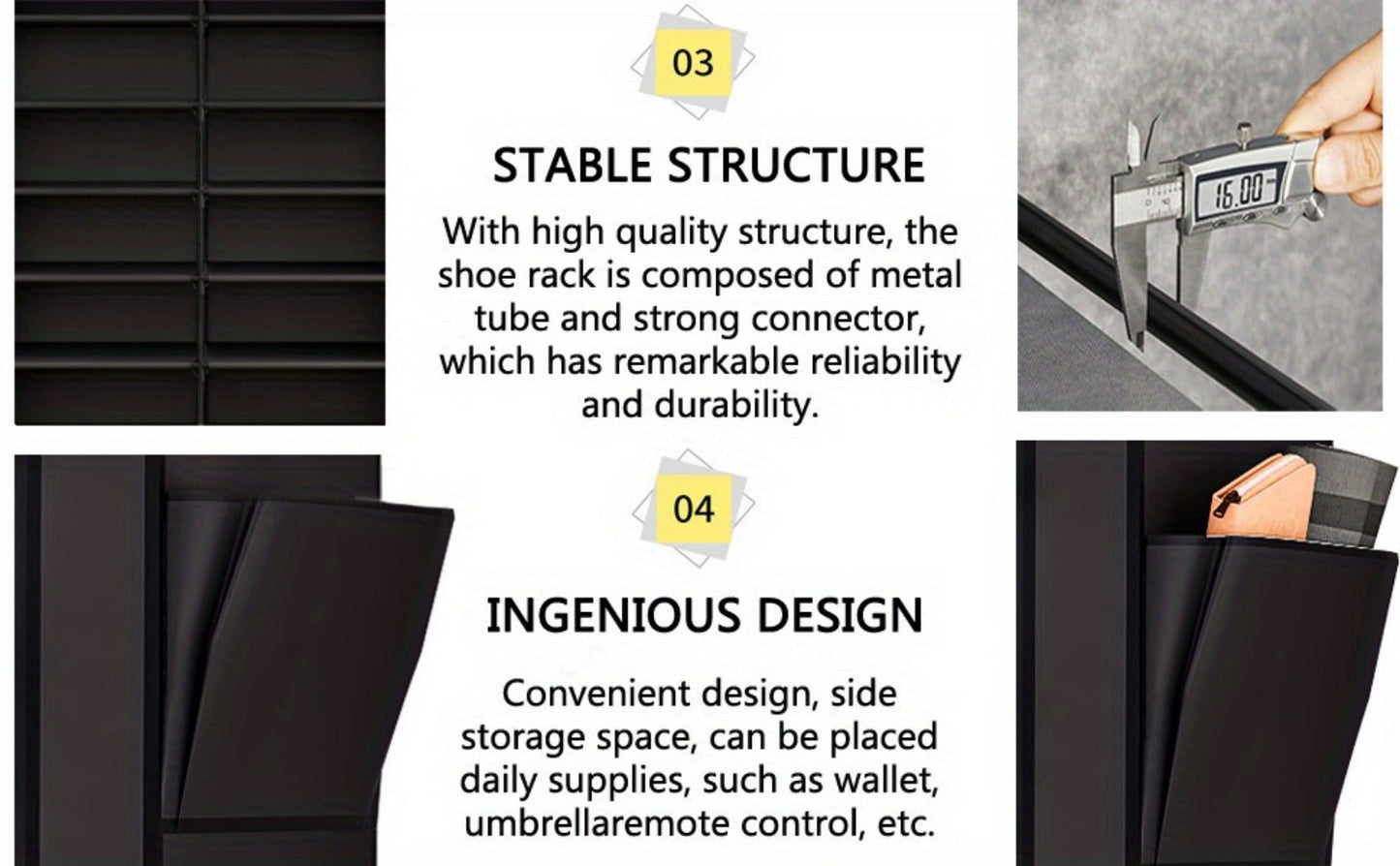 7-Tier Shoe Cabinet with Dustproof Cover and Tool-Free Assembly for Entryway detail image - detail view 14