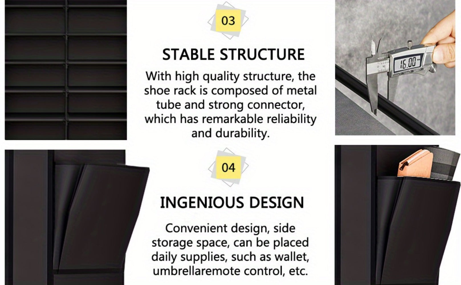 7-Tier Shoe Cabinet with Dustproof Cover and Tool-Free Assembly for Entryway detail image - detail view 14