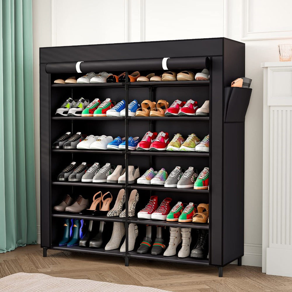 7-Tier Shoe Cabinet with Dustproof Cover and Tool-Free Assembly for Entryway detail image