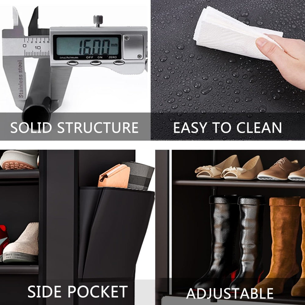 7-Tier Shoe Cabinet with Dustproof Cover and Tool-Free Assembly for Entryway detail image - detail view 8