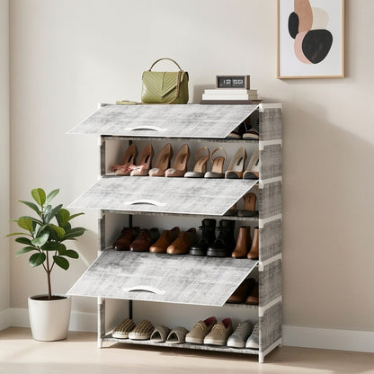 7-Tier Shoe Rack, Freestanding Shoe Storage Rack for Entryway detail image - detail view 7