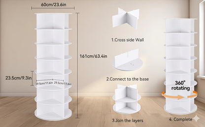 7-Tier Shoe Racks And Shoe Organizers with 360° Swivel for Entryway detail image - detail view 9