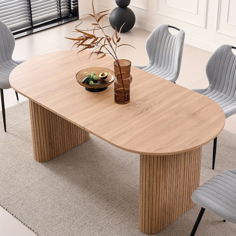 Dining Table, 70.8" Oval for 4-6 People, Mid-Century Modern Farmhouse Kitchen Table shown in the main product view