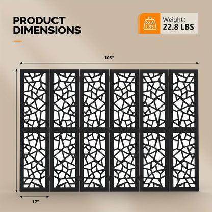 Room Divider shown in the Black, 6 Panel option