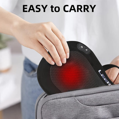 Neck & Back Massager Pillow with Heat – Wireless 3D Kneading Acupressure Electric Massage Pillow for Lumbar, Shoulder & Neck Pain Relief, Portable Unisex Gift