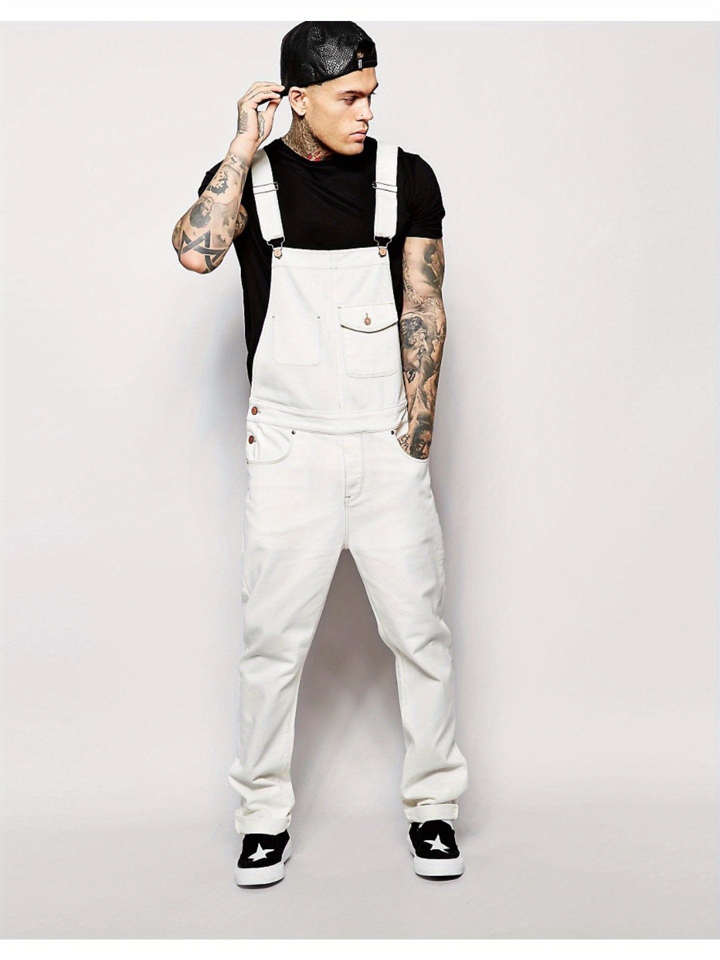 Men's Denim Overalls - Pocket Detail 500005