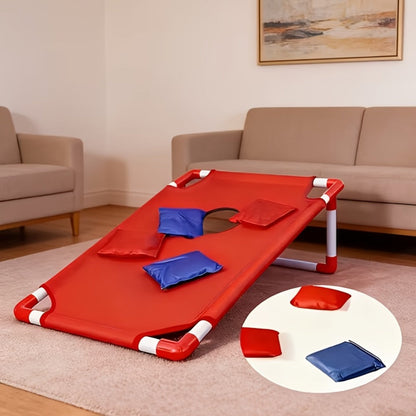 Portable Cornhole Bean Bag Toss Game Foldable Board 12 Bean Bags Storage Bag Outdoor Backyard Camping Party Game Kids Adults Family Birthday Holiday Gift Red Blue