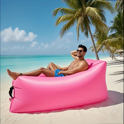 Inflatable Air Sofa Outdoor Camping Lounger 440LB Heavy Duty Quick Inflate Portable Lazy Bag Sofa Bed with Carry Bag Lightweight Compact for Beach Hiking Music Festival Travel 6 Colors