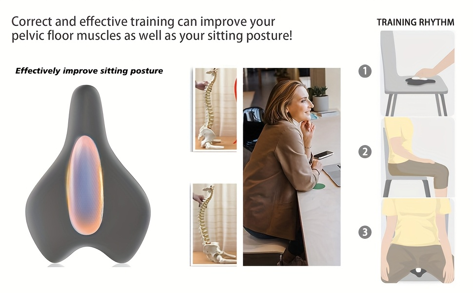 Pelvic Floor Muscle Trainer Cushion – Electric EMS Massager for Pelvic Floor Exercise & Muscle Relaxation – Unisex Rehabilitation Home Fitness Equipment for Men & Women