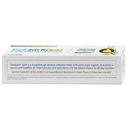 Denture Adhesive Cream Zinc-Free Olive Oil Formula – All Day Strong Hold for Full & Partial Dentures Petroleum-Free Non-Toxic Denture Glue 2.4 oz Secure Comfortable Fit for Seniors Daily Use