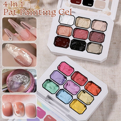 Gradient Ombre Gel Nail Polish Set 9 Colors UV LED Soak-Off – Rich Pigment Stamping Nail Gel, Long-Lasting Salon Manicure, Yellow Purple Blue Shades, DIY Nail Art Gift for Women Girls