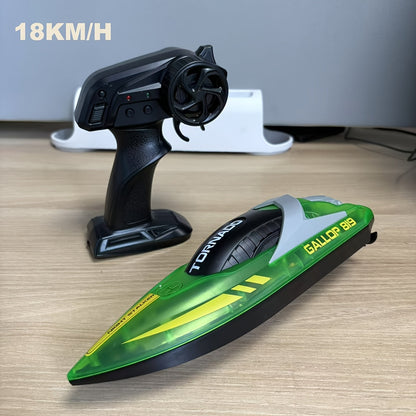 Remote Control Speedboat 25KM/H with Auto Flip Reset Night Light & Low Battery Alert – High Speed RC Boat for Pool Lake Kids Adults Birthday Christmas Gift Yellow Blue Green