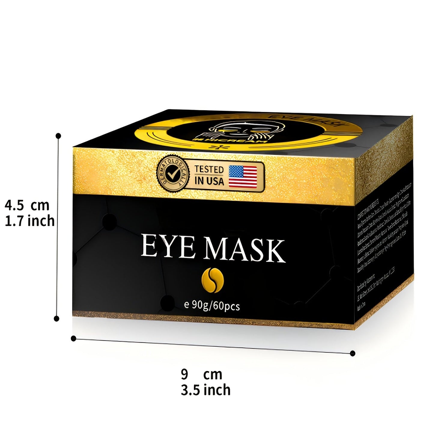 Under Eye Patches 24K Gold 60pcs Collagen Hyaluronic Acid Glycerin — Moisturizing Plumping Anti-Dark Circle Puffiness Fine Lines Unisex Hypoallergenic All Skin Types Travel Gift