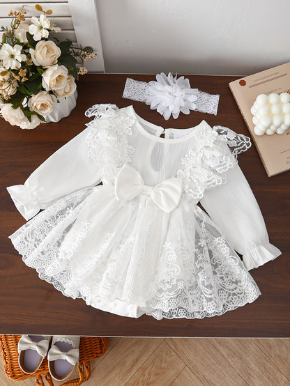 Baby Girls Outfit Set - Floral Lace Style 58821