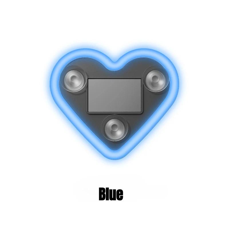 Set of 2 Car Interior Neon Heart Lights Available in Blue, Pink, Red, Ice Blue, Rechargeable Via Solar Or USB, Featuring 5 Lighting Modes, Perfect for Decorating Car Dashboards And Home Parties, an Ideal Gift for Couples During Halloween, Christmas