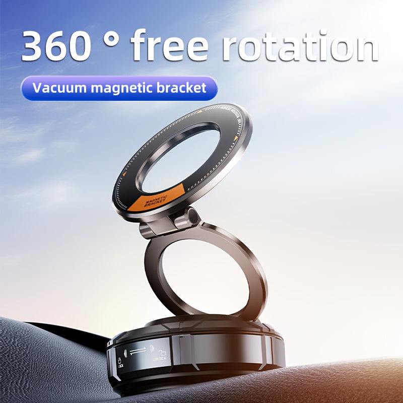 360° Magnetic Car Phone Mount – Rotatable Vacuum Dashboard Holder for MagSafe iPhone 16/15/14/13/11 Pro Max & Android, Universal Magnetic Phone Holder for Car, Gym & Smooth Surfaces