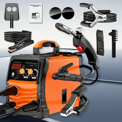 MIG Welder 3-in-1 Welding Machine 110V 105A Gasless MIG Stick ARC Portable Welder Kit with Rubber Case – Complete Starter Set with Welding Wire Rods Mask Gloves for Beginners Home Industrial Repair