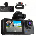PODOFO Dual Camera Car Dash Cam, Front 1080P Built-in 480P with Infrared Night Vision, Loop Recording, Wide Angle 3.16-inch IPS Screen, HD Night Vision, Dual Lens Car Dashboard Camera, Car Accessories/Dashboard Camera/Gift/Car Black Box